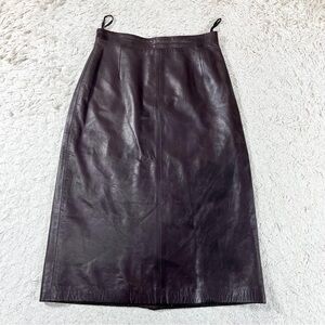 Prada Lambskin Brown/Black Leather Skirt